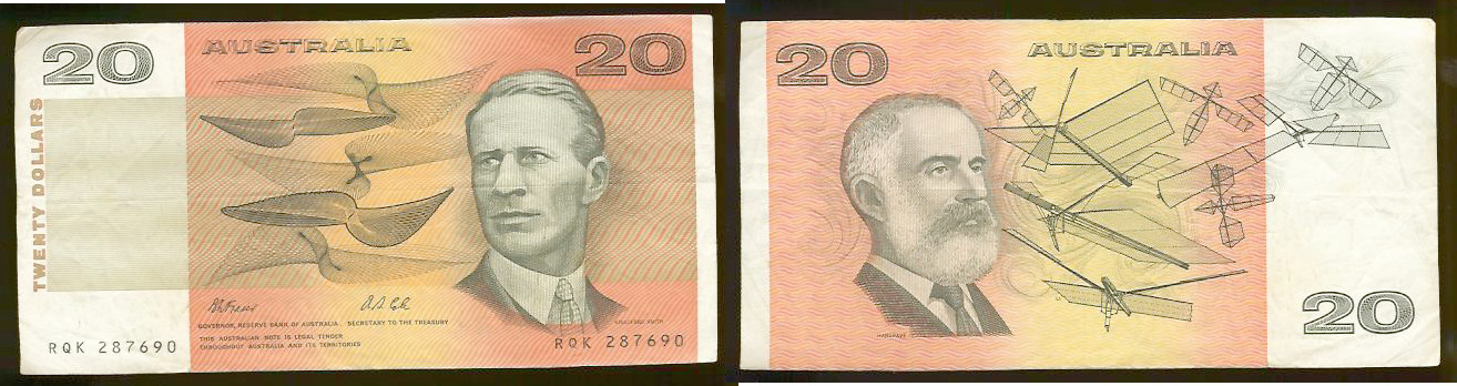 Australian $20 Fraser/Cole 1991 VF